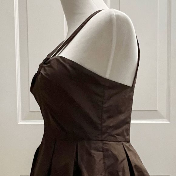 J. Crew Women's Size 2 Chocolate Brown 100% Silk Cocktail Evening Dress NWT - Picture 5 of 5